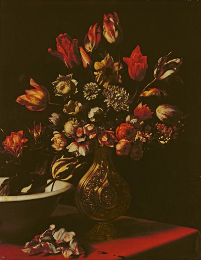 Vase of Flowers with a Wash Basin by Carlo Dolci
